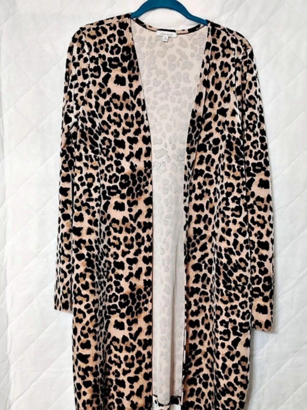 Leopard Print Open Front Cardigan Size Medium